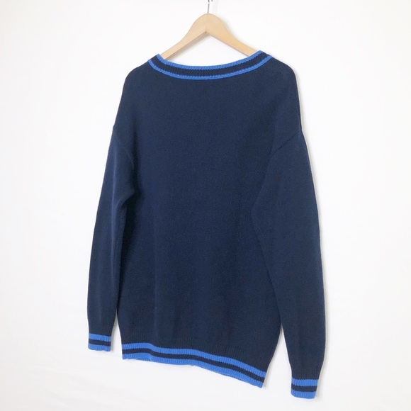 Aritzia Sunday best small navy blue Lamora V-neck boyfriend cardigan - Picture 9 of 12